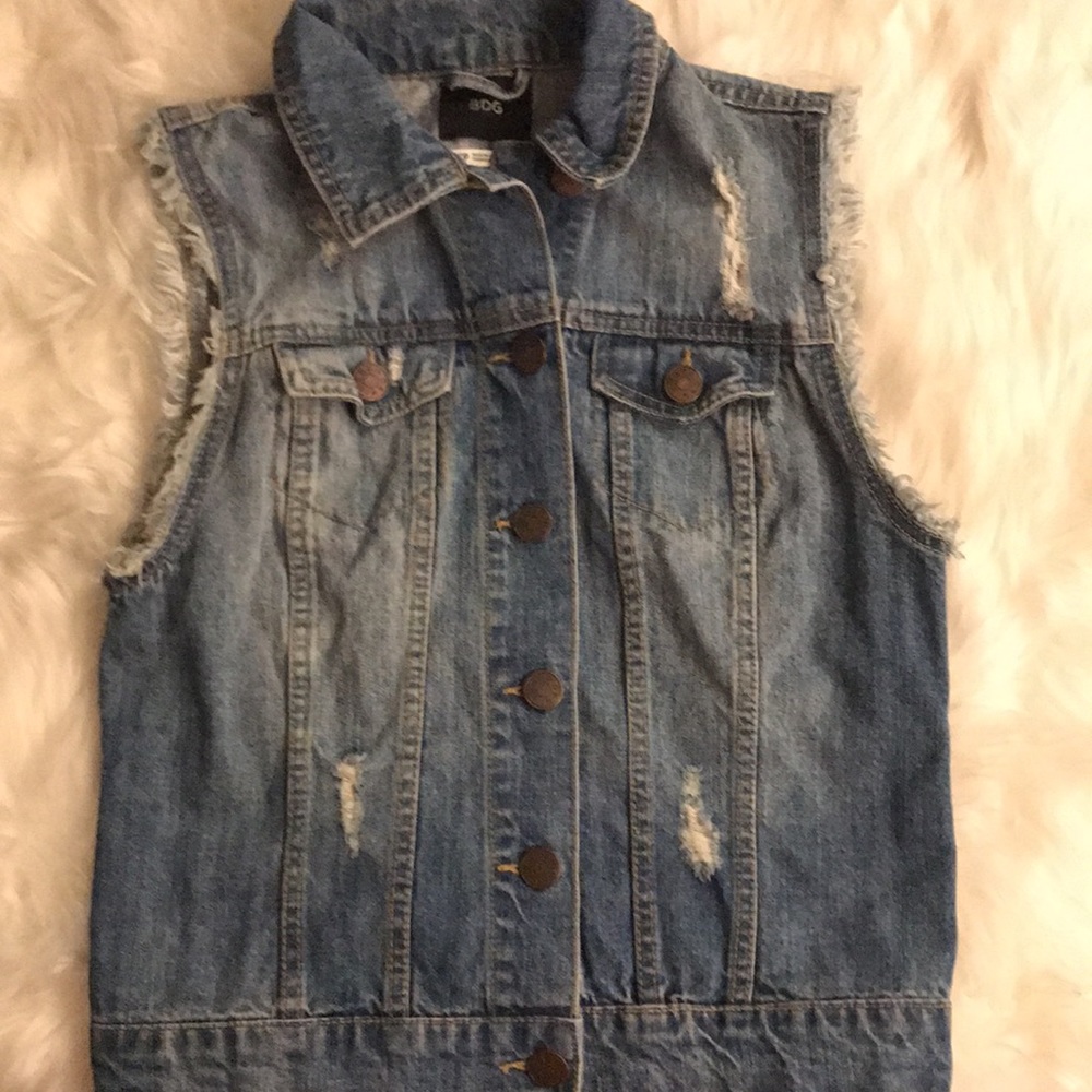 BDG Denim Button Up Vest